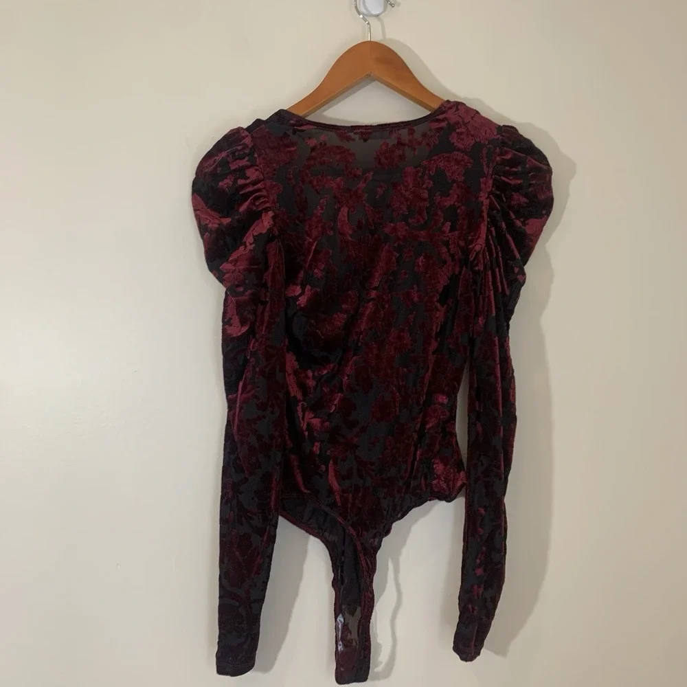 Intimately Free People Womens Magic‎ Night Bodysuit S Velvet Burnout Whimsigoth
